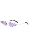 YICARE Lunettes de soleil de fête en forme de flamme de feu UV400 sans monture Lunettes de soleil disco Lunettes tendance cré