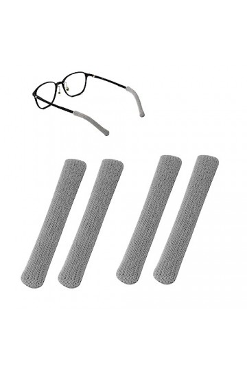 4pcs Coussinet Oreille Lunettes, Doux Tricoté en Coton Antidérapant, Embouts pour Branches de Lunettes, Manchon de Bras de Lu