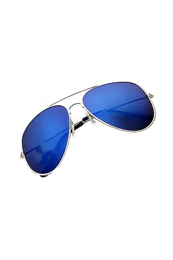 4sold Lunettes de Soleil Hommes Unisexe Silver Blue 