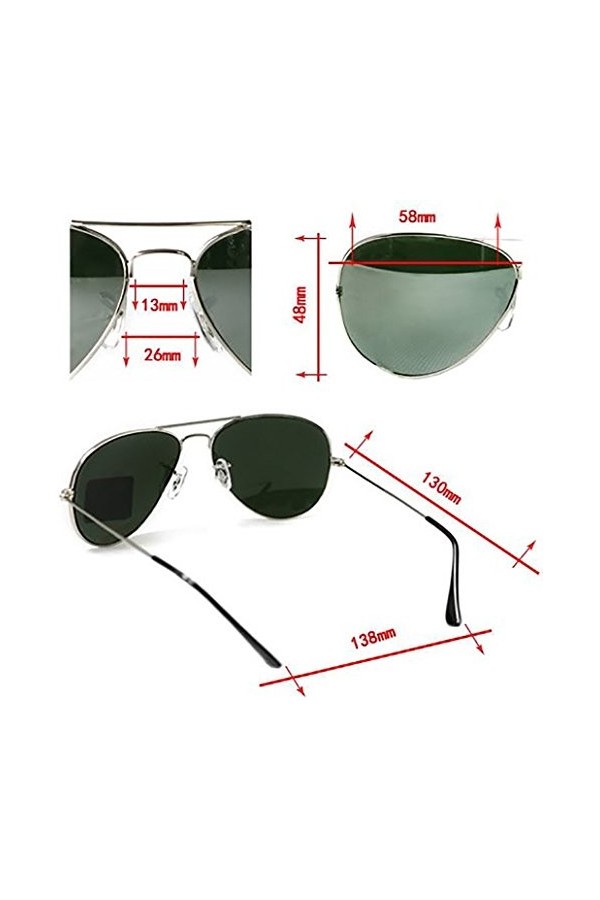 4sold Lunettes de Soleil Hommes Unisexe Silver Blue 