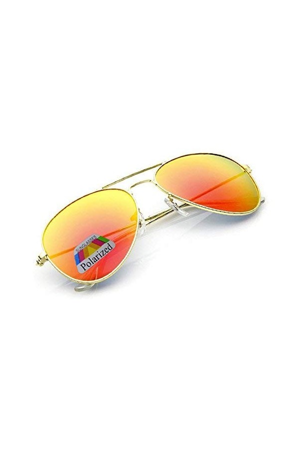 4sold Polarized Sunglasses Lunettes De Soleil Classique Femmes Hommes Variation de style avec monture noire et or avec verres