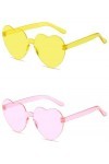 Lunettes de Soleil en Forme de Coeur,2 PCS Lunettes Fête en Forme de Cœur Lunettes Vintage Hippie de Couleur pour Femmes Hear