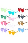 Lot de 8 paires de lunettes de soleil en forme de cœur - Lunettes de soleil rétro - Lunettes de soleil sans bordure - Lunette