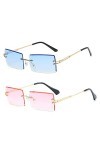 2pcs Lunettes De Soleil Rectangle Vintage Lunettes De Soleil Teintées Sans Cadre Tintes De Lunettes Sans Cadre Vintage Vintag