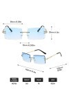 2pcs Lunettes De Soleil Rectangle Vintage Lunettes De Soleil Teintées Sans Cadre Tintes De Lunettes Sans Cadre Vintage Vintag