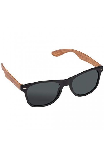 noTrash2003 - Lunettes de soleil classiques tendance avec monture en plastique et branches aspect bambou - Protection UV 400,