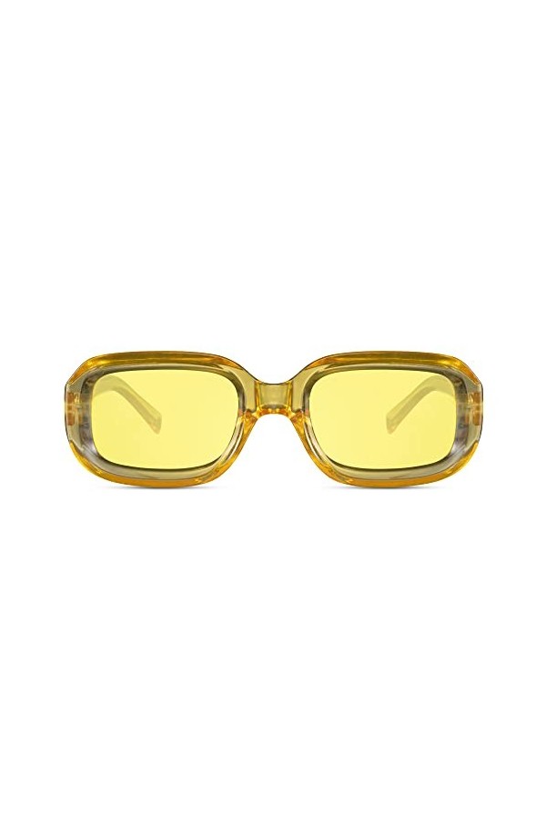 Cheapass Lunettes de Soleil Grosse Monture Carrée Verte Transparente avec Verres Verts Dégradés Protection UV400 Moderne Élég