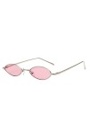 Inlefen Unisexe Vintage petites lunettes de soleil ovales Slender Metal Frame Candy couleurs lunettes