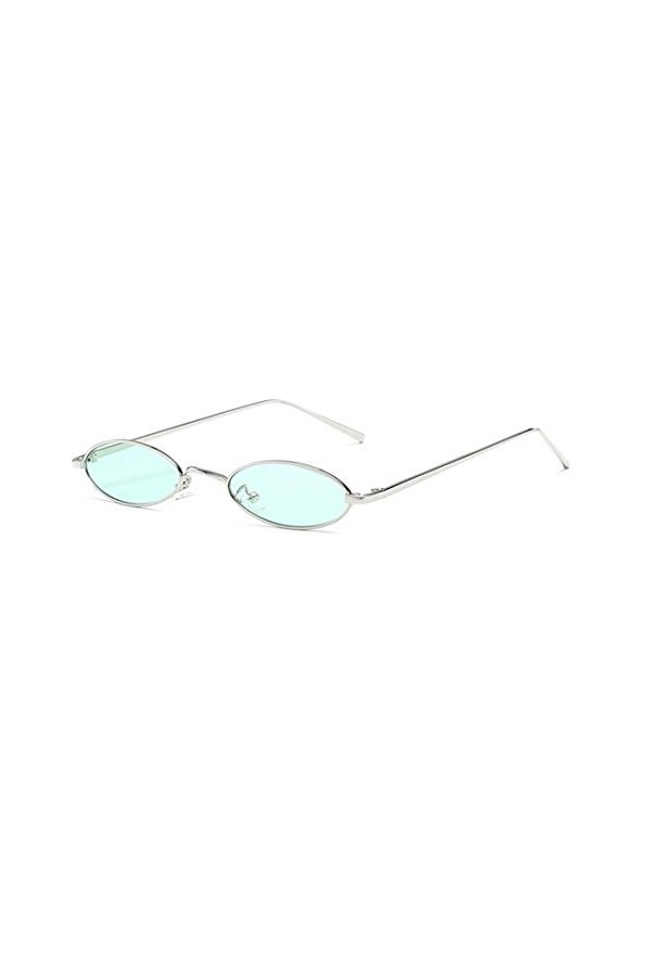 Inlefen Unisexe Vintage petites lunettes de soleil ovales Slender Metal Frame Candy couleurs lunettes