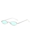 Inlefen Unisexe Vintage petites lunettes de soleil ovales Slender Metal Frame Candy couleurs lunettes