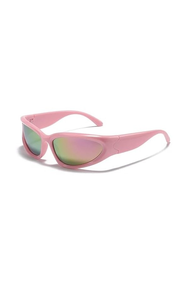 Genérico Lunettes de soleil Y2k femme, rose