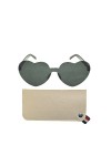 YOGEROY Lunettes de soleil en forme de cœur avec un joli étui à lunettes tendance couleur bonbon pour les fêtes, Noir