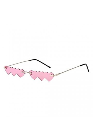 VALICLUD Lunettes de Soleil pour Femmes Lunettes de Soleil en Forme de Coeur Lentille Colorée sans Monture Nuances de Mode Lu