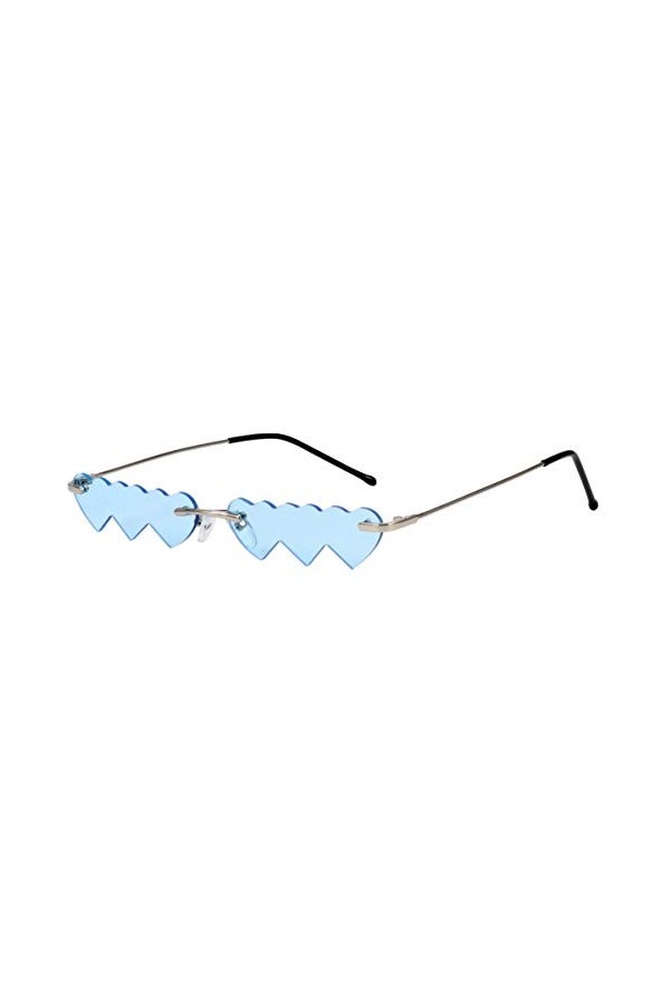 VALICLUD Lunettes de Soleil pour Femmes Lunettes de Soleil en Forme de Coeur Lentille Colorée sans Monture Nuances de Mode Lu