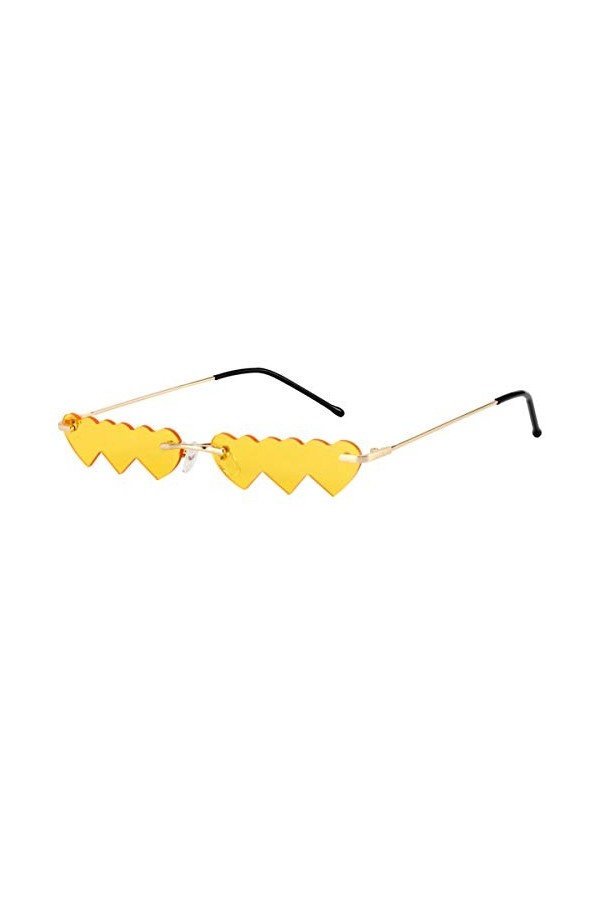 VALICLUD Lunettes de Soleil pour Femmes Lunettes de Soleil en Forme de Coeur Lentille Colorée sans Monture Nuances de Mode Lu