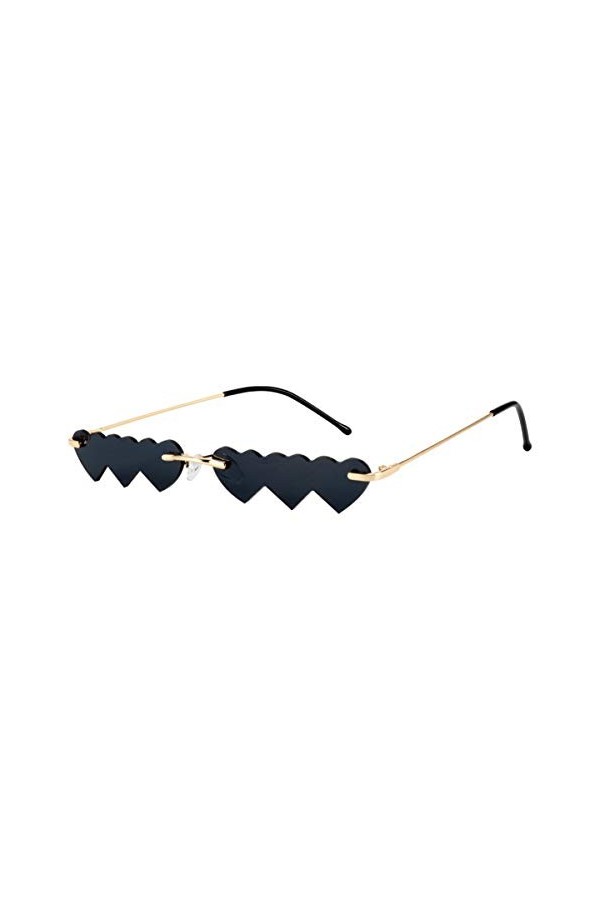 VALICLUD Lunettes de Soleil pour Femmes Lunettes de Soleil en Forme de Coeur Lentille Colorée sans Monture Nuances de Mode Lu