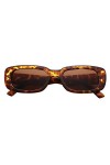 FOURCHEN Lunettes de soleil rectangulaires vintage pour homme et femme avec monture carrée Protection UV 400, Léopard clair