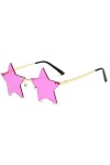 Fopytu Mode étoile forme lunettes de soleil sans monture lunettes de soleil lunettes de fête transparent pentagramme lunettes