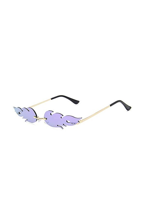 Hotaden Lunettes De Soleil Flamme Femmes Hommes Rimless Lunettes De Soleil Lunettes Vague Affinez Lunettes De Soleil Gold Fr