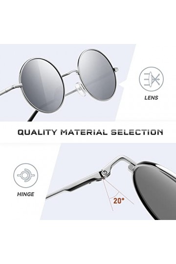 kunchu Lunettes-de-Soleil-Homme-Lunettes-de-Soleil-Rétro-Lunettes-de-Soleil-Hommes-Polarisées-Femmes-Lunettes-de-Soleil-de-Pr