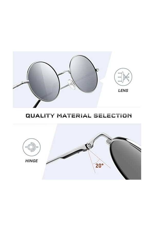 kunchu Lunettes-de-Soleil-Homme-Lunettes-de-Soleil-Rétro-Lunettes-de-Soleil-Hommes-Polarisées-Femmes-Lunettes-de-Soleil-de-Pr