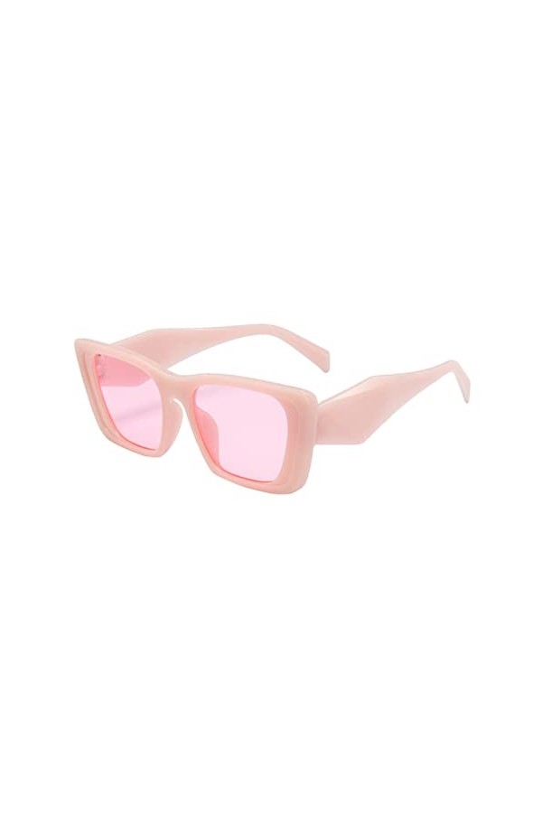Lunettes de soleil vintage pour femme - Lunettes de soleil sans monture - Lunettes carrées pour femme et homme - Lunettes de 