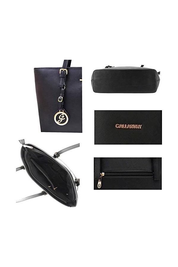 Gallantry - Sac de cours sac à main fille sac lycéenne, Noir A,Taille unique