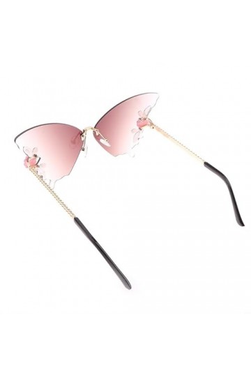 HugMiu Lunettes de soleil en diamant de luxe pour femmes lunettes de soleil surdimensionnées sans monture Vintage pour femmes