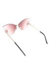 HugMiu Lunettes de soleil en diamant de luxe pour femmes lunettes de soleil surdimensionnées sans monture Vintage pour femmes
