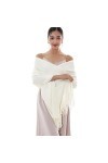RIIQIICHY Femmes Écharpe Pashmina Châles Etole Hiver Longues Grande Chauds Écharpes Blanc