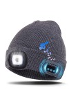 Kaishengyuan Bonnet de Musique sans Fil Bluetooth,Bonnet dhiver avec lumière,4 LED Perles de Lampe, Chargement USB,Homme Fem