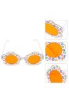 LIFKOME Marguerite Fleur Lunettes Femmes Fleur Lunettes Mignon Floral En Plein Air Plage Lunettes De Soleil Drôle Lunettes Lu