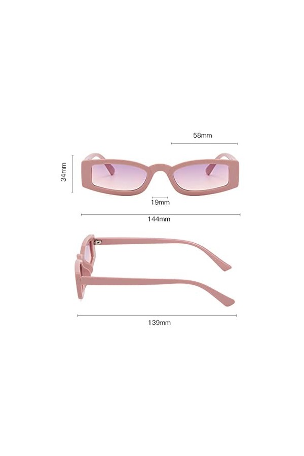 Dorjuli Lunettes de soleil pour femme - Lunettes de soleil rectangulaires classiques - Lunettes amusantes - Motif yeux de cha