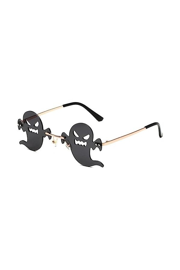 Fopytu Lunettes de soleil fantômes sans monture drôles pour femmes hommes roman fantôme lunettes de soleil Halloween Cosplay