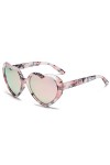 YAMEIZE Lunettes de Soleil Tendance 90s Love Heart - Polarisées pour Femmes Hommes Lunettes de Soleil Rétro en Forme de Cœur 