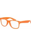 Balinco Lunettes de soleil Nerd avec verre clair mat Rubber Retro Vintage unisexe avec charnière à ressort Orange 