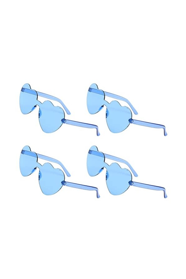 Kisangel Lunettes de soleil en forme de cœur 4 pièces lunettes de soleil en forme de cœur