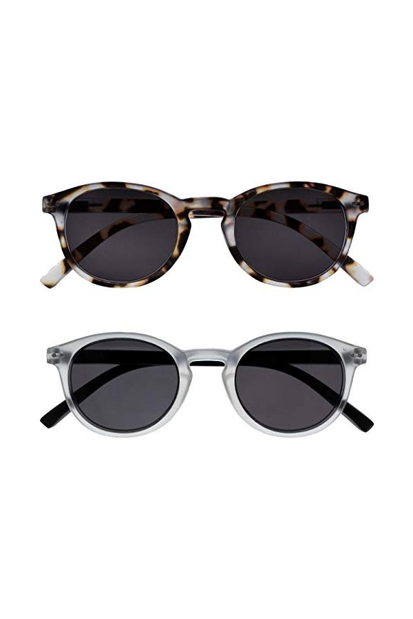 Opulize Zen Pack 2 Petit Hommes Femmes Light Brun Cristal Clair Noir Lecteurs Soleil Lunettes De Lecture UV400 SS24-1TC +3,00