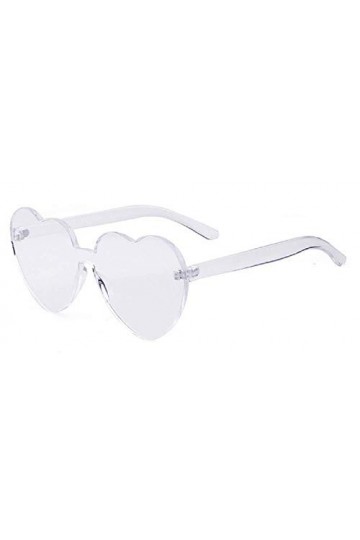 Lunettes de soleil coeur femme - sans monture - transparent - fille - polarisée - couleur transparente