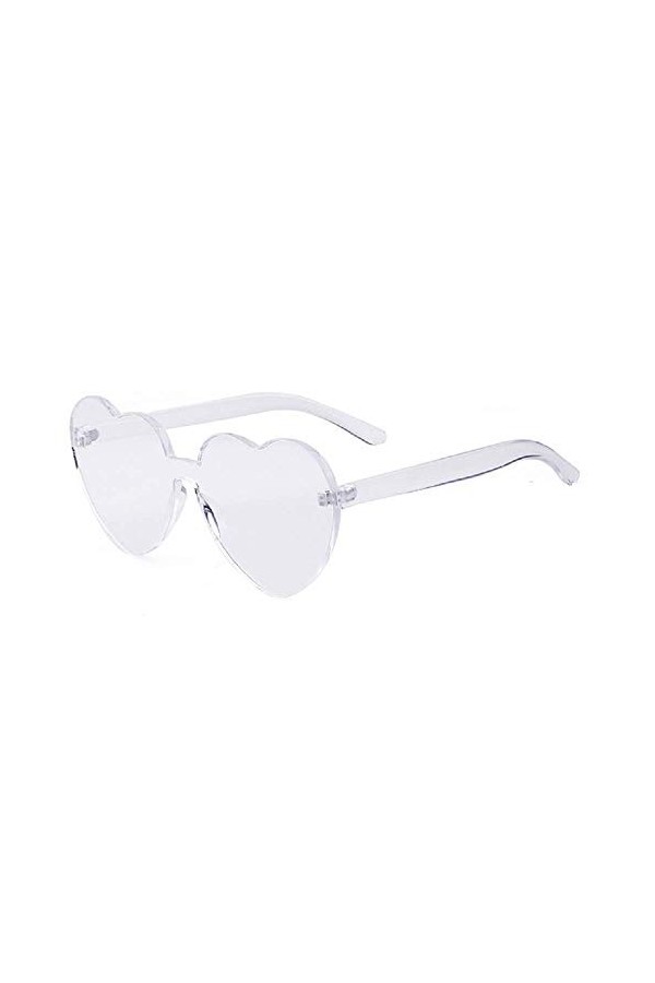 Lunettes de soleil coeur femme - sans monture - transparent - fille - polarisée - couleur transparente