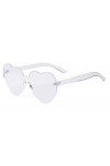 Lunettes de soleil coeur femme - sans monture - transparent - fille - polarisée - couleur transparente