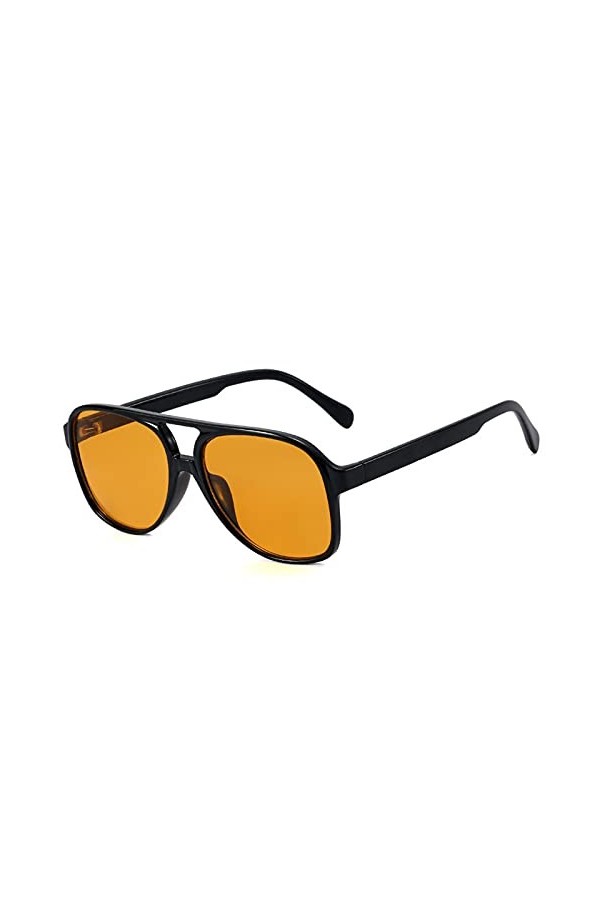 ESALIA Lunettes de soleil rétro jaunes dégradés vintage pour homme et femme, Jaune polarisé, Taille unique