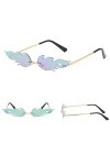 Lunettes de Soleil pour Femmes - Lunettes de Soleil en Forme de Flammes créatives pour Femmes, Montures de Lunettes en métal 