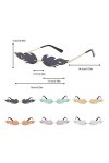 Lunettes de Soleil pour Femmes - Lunettes de Soleil en Forme de Flammes créatives pour Femmes, Montures de Lunettes en métal 