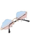 TENDYCOCO Lunettes de soleil en forme de nuage sans monture, gris, 14.6×14cm
