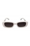 London Design Lunettes de soleil à la mode - Forme rectangulaire - Monture étroite, blanc