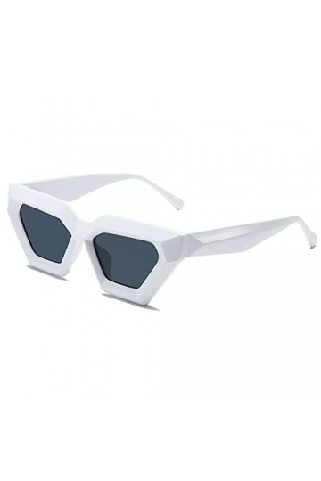 Cicano Lunettes de soleil œil de chat pour homme et femme - Monture épaisse Y2K futuriste polygone tendance - Lunettes de sol