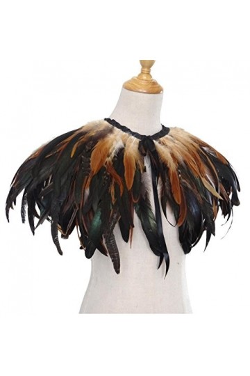KELAND Femmes Plume Haussement Châle Cape a Volé Irisé Danse Halloween Décoration