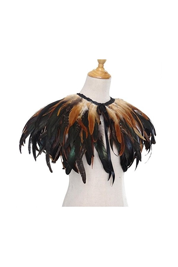 KELAND Femmes Plume Haussement Châle Cape a Volé Irisé Danse Halloween Décoration