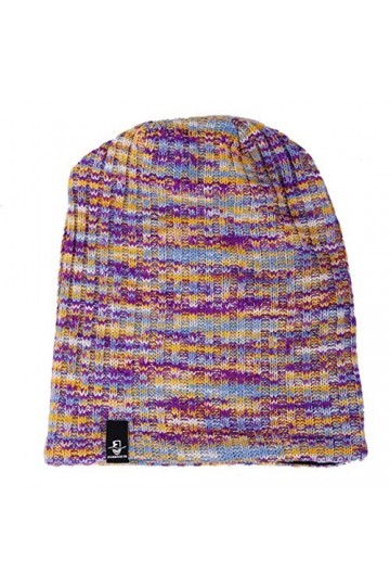 Ruphedy Bonnet Femmes Long Slouchy Oversized Béret Bonnet Tricot Hiver Chapeau B08w 309w-Purple/Multi